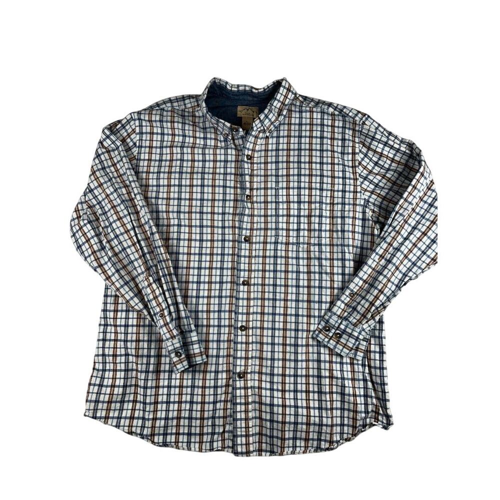 Blue Mountain Men’s Long-Sleeve Plaid Shirt XL